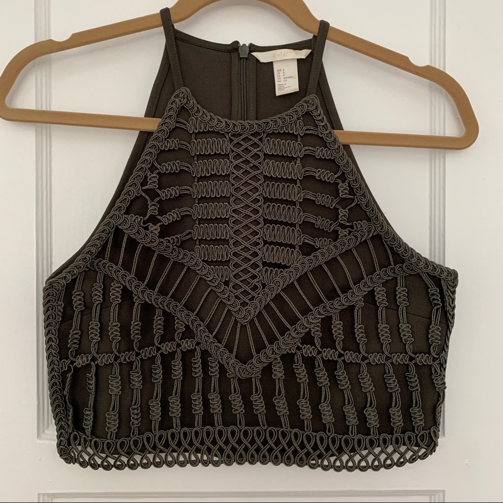 Olive Green H&M Crop Top